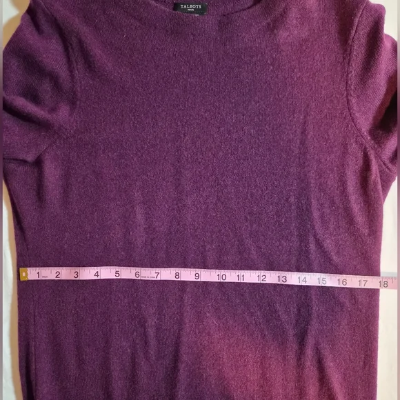 ​Talbots Plum Purple 100% Cashmere Long Sleeve Knit Sweater LP - Picture 5 of 8